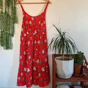 Torrid Plus Size Sundress Red Orange Floral Tank Sundress, Size 1X